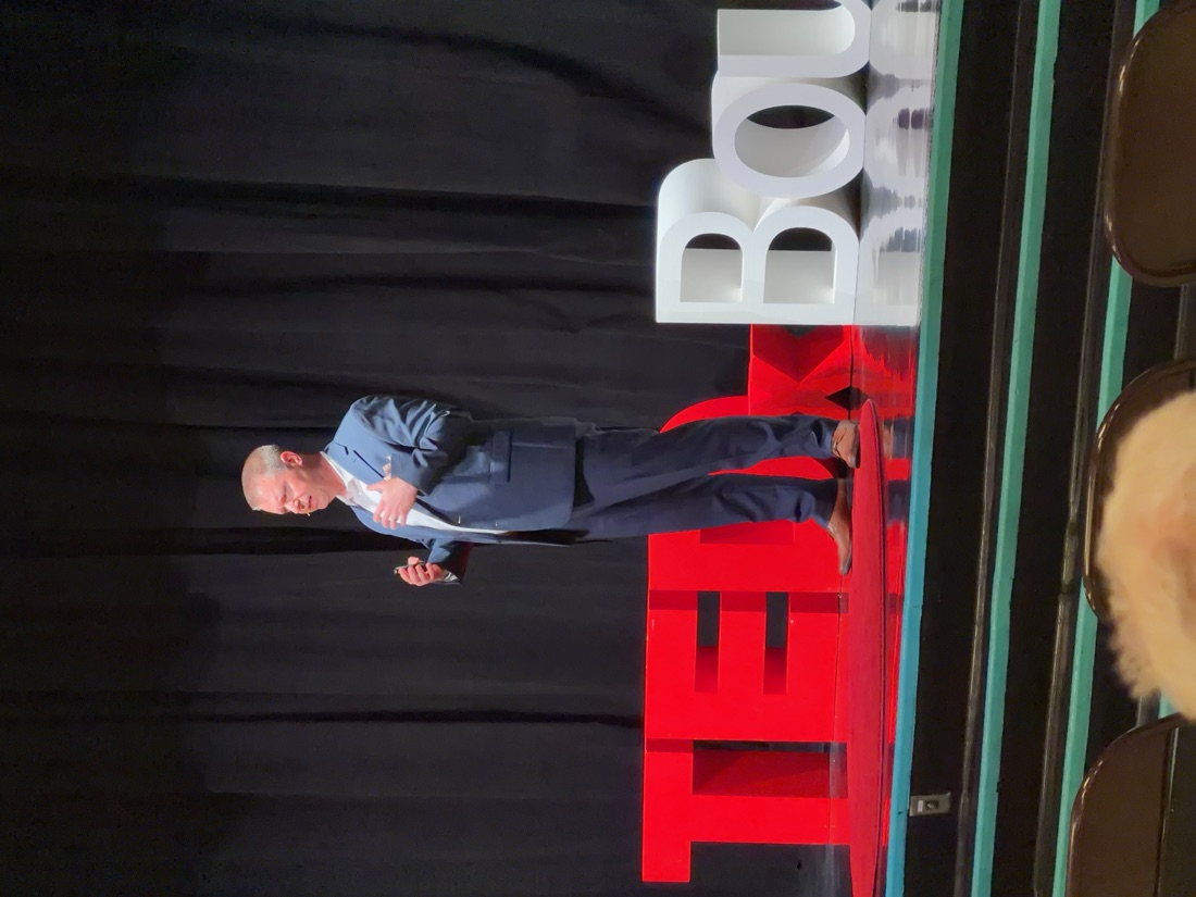 Bryan Hughes delivering his TEDx talk